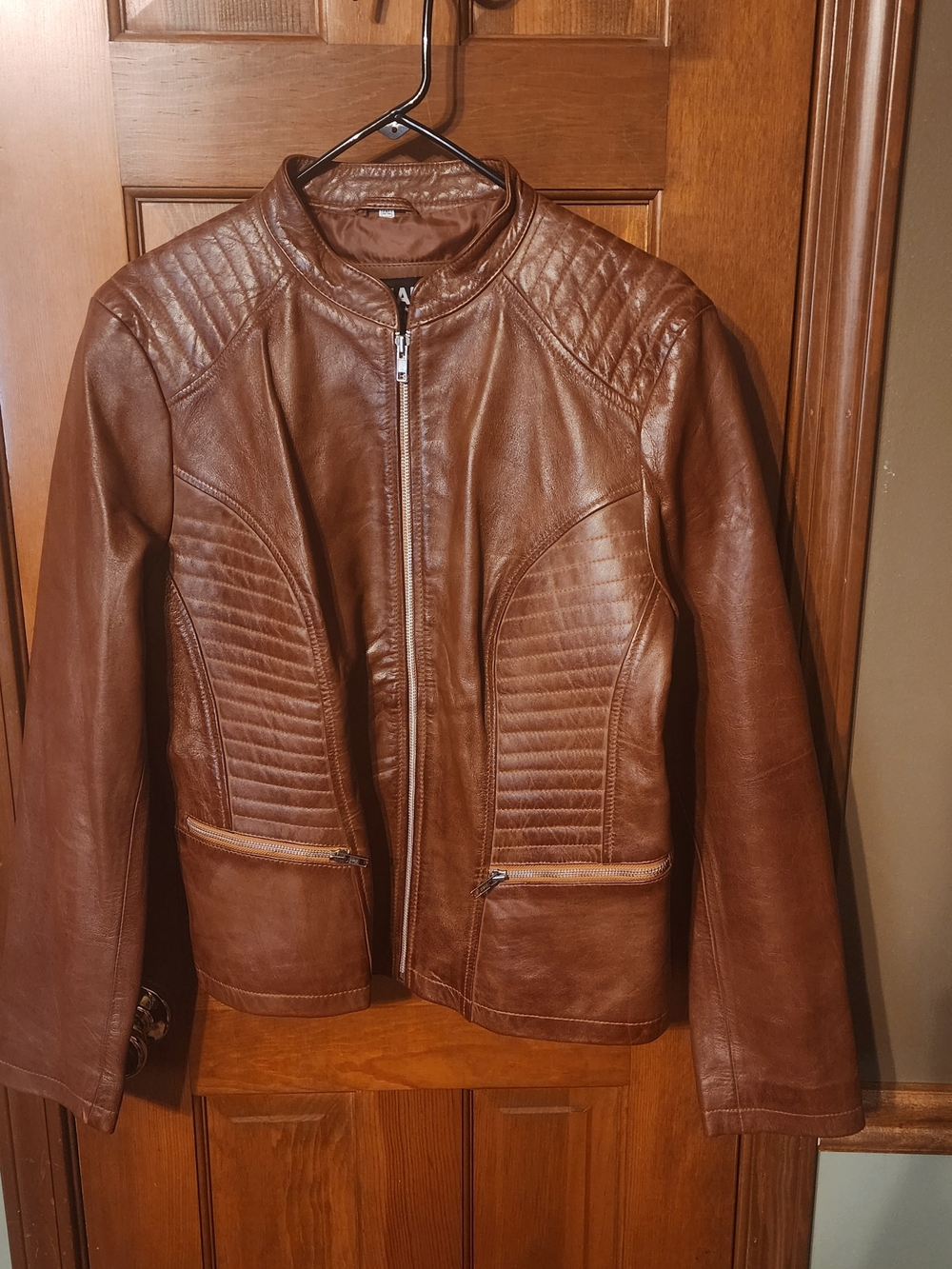 Men's Brown Quilted Leather Bomber Jacket